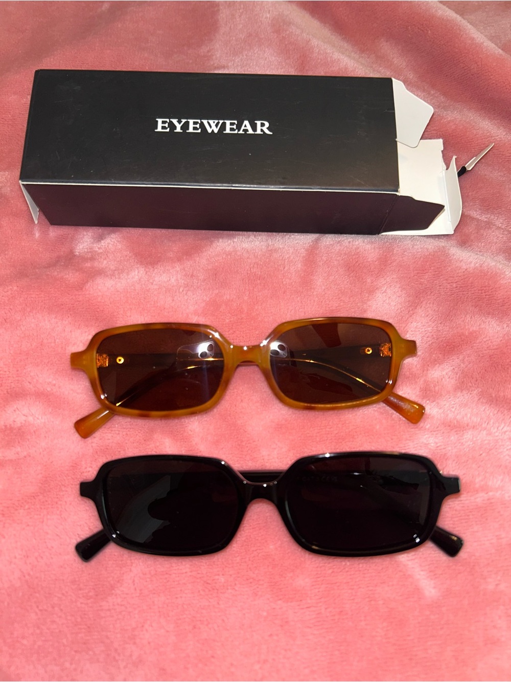 Amber and Black Rectangle Sunglasses - Set of 2